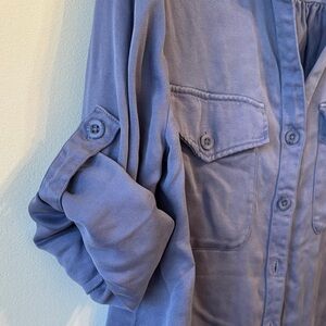 NWOT! Cloth & Stone Pewter Blue Button-Up Shirt Jacket/Blouse